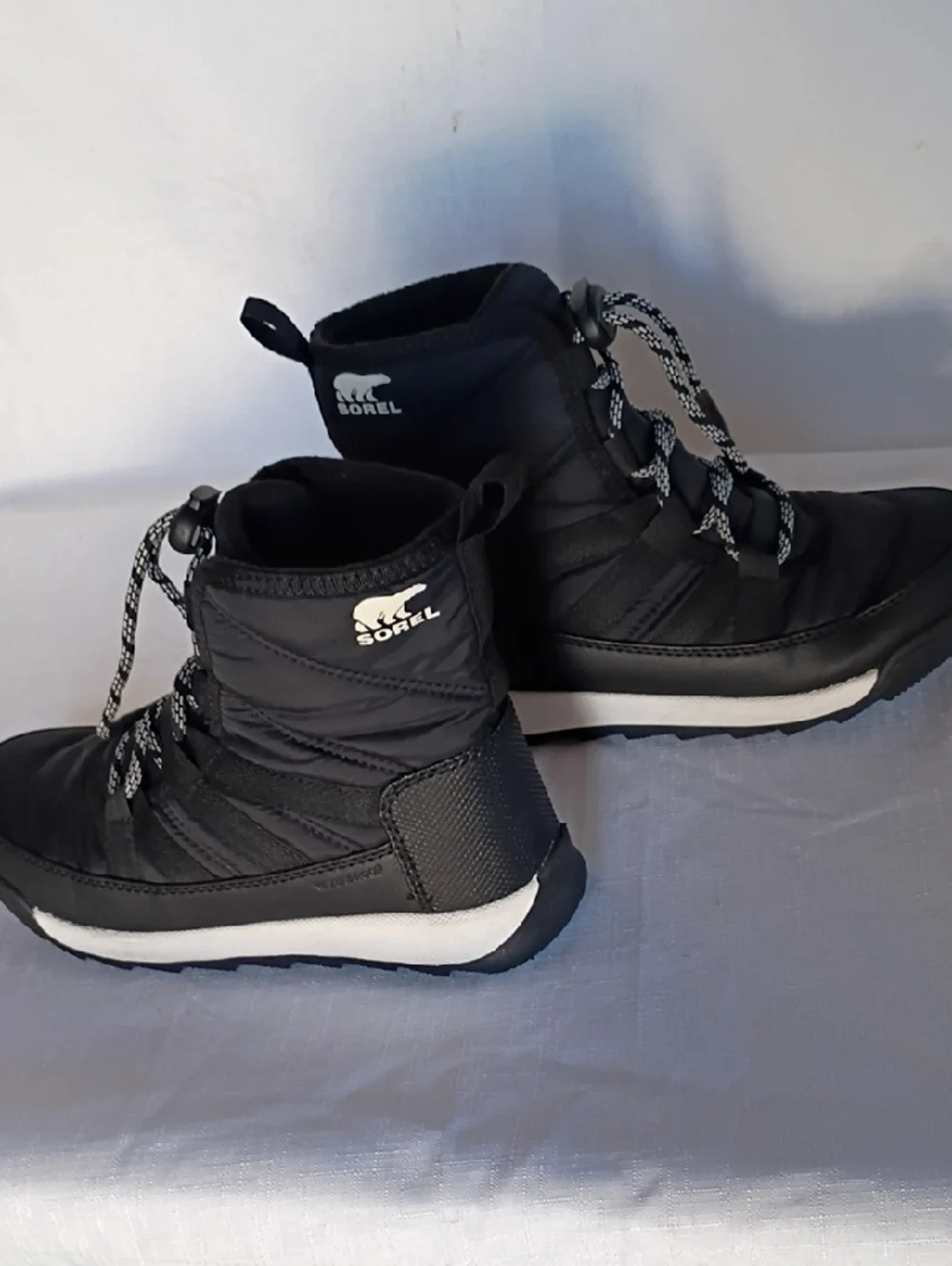 Sorel Black and White Lace-Up Waterproof Boots Size 2